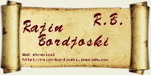 Rajin Borđoški vizit kartica